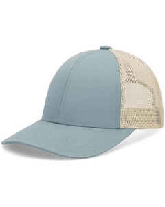 Pacific Headwear P114 Blue-Green-Low-Pro Trucker Hat Blue-Green