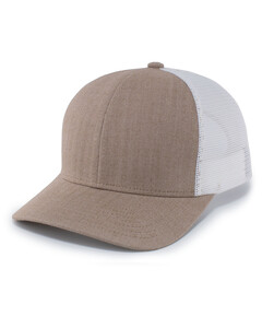 HERRINGBONE TRUCKER HAT Brown Pacific Headwear P124 Brown