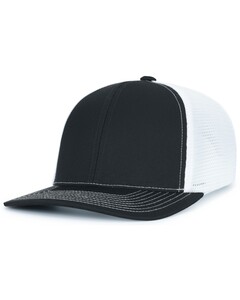 Contrast Stitch Trucker PacFlex Snapback Cap Black Pacific Headwear P151S Black
