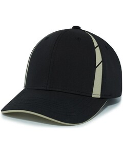 Pacific Headwear P303 Black-Coolcore&reg; Sideline Snapback Cap Black