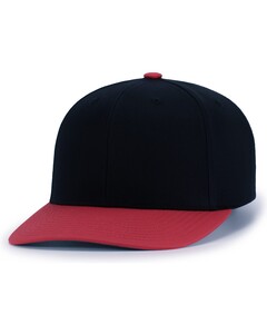 Pacific Headwear P322 Black-POLY/COTTON SNAPBACK CAP Black