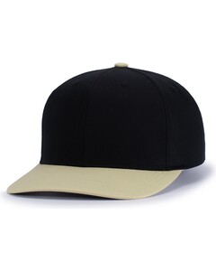 Pacific Headwear P322 Black-POLY/COTTON SNAPBACK CAP Black