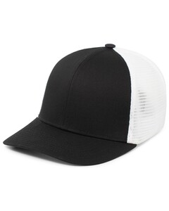 Pacific Headwear P401 Black-Fusion Trucker Hat Black