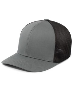 Pacific Headwear P401 Gray-Fusion Trucker Hat Gray