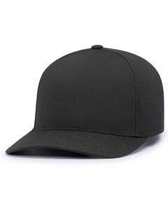 Pacific Headwear P424 Black-Weekender  Perforated Snapback Cap Black