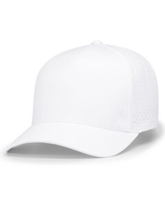 Pacific Headwear P424 White-Weekender  Perforated Snapback Cap White