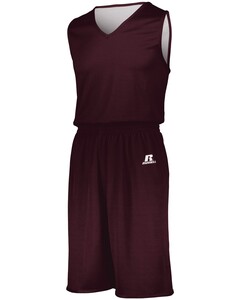 Undivided Solid Single Ply Reversible Shorts Maroon Russell Athletic 5R8DLM Maroon