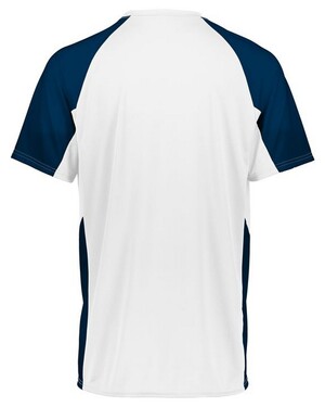 Augusta Sportswear 6909 Cutter+ Full Button Baseball Jersey - White/Navy - S