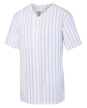 Ace Polyester Button-Front Baseball Jersey, Adult Large, White