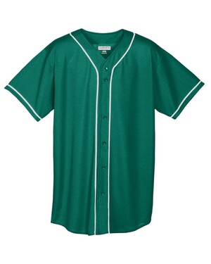 Button-Up Baseball Jersey With Braid Trim