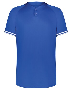 Augusta Sportswear 6906 Youth Cutter+ Henley Baseball Jersey - Orange/Royal - S