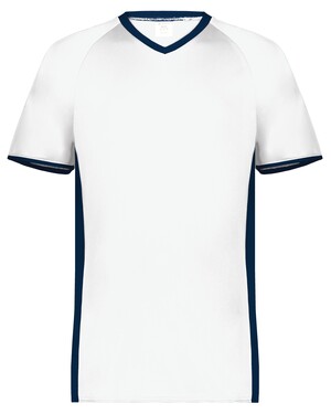 Augusta Sportswear 6910 Youth Cutter+ Full Button Baseball Jersey - Columbia blue/navy - XL