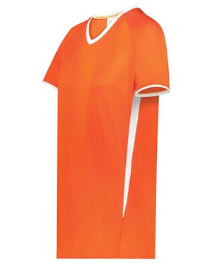 Augusta 6916 Girls Cutter+ V-Neck Jersey - Orange White - Girls L