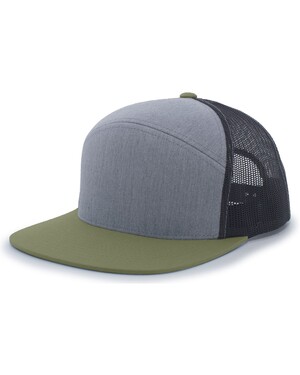 Pacific Headwear P787 6-PANEL ARCH TRUCKER SNAPBACK CAP