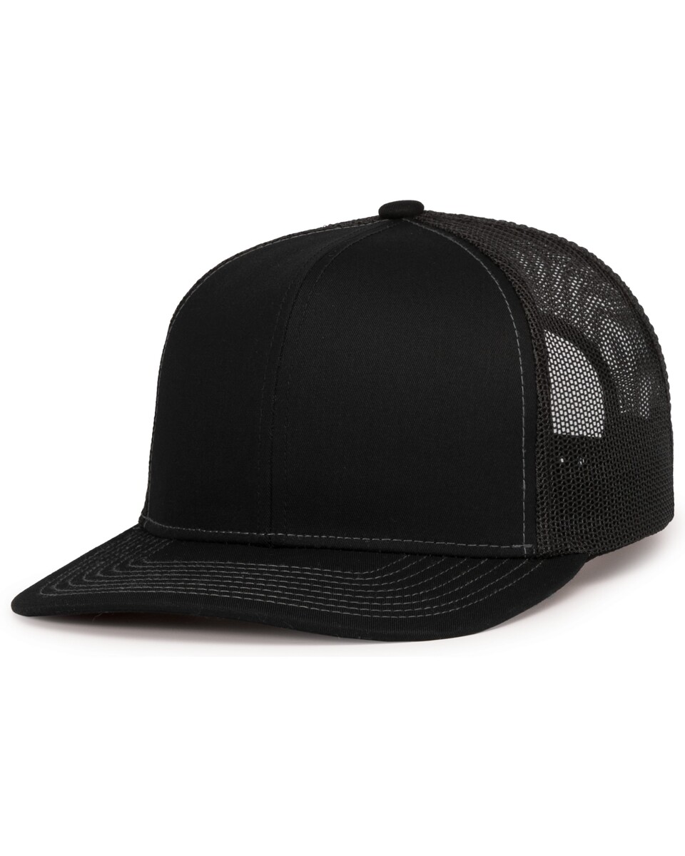 Pacific Headwear 104S Contrast Stitch Snapback Trucker Hat - BlankCaps.com