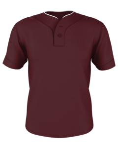 Alleson Athletic 52MTHJY S-Youth Two Button Mesh Baseball Jersey With Piping S