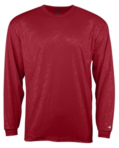 Badger 214500 Anti-Microbial-Line Embossed L/S Youth Tee Anti-Microbial
