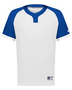 Russell Athletic R02X3M Adult-Baseline Covered Placket Baseball Jersey Adult