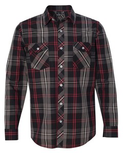 Long Sleeve Plaid Shirt Red Burnside 8202 Red