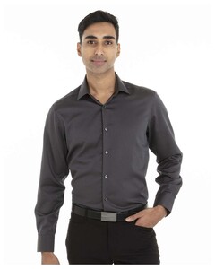 Non-Iron Pincord Slim-Fit Shirt Gray Calvin Klein 18CC110 Gray