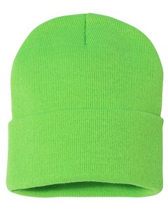 12" Solid Cuffed Beanie Green Sportsman SP12 Green