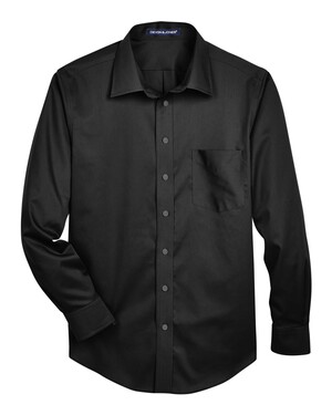Men's Crown Collection Solid Stretch Twill Woven Dress Shirt