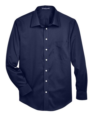 Men's Crown Collection Solid Stretch Twill Woven Dress Shirt