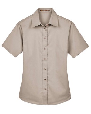 Women's Easy Blend™ Short Sleeve Twill Dress Shirt with Stain-Release
