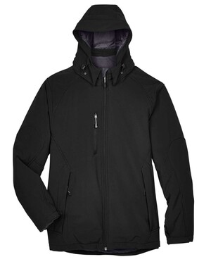 Men's Glacier Insulated Three-Layer Fleece Soft Shell Hood Jacket with Detachable Hood
