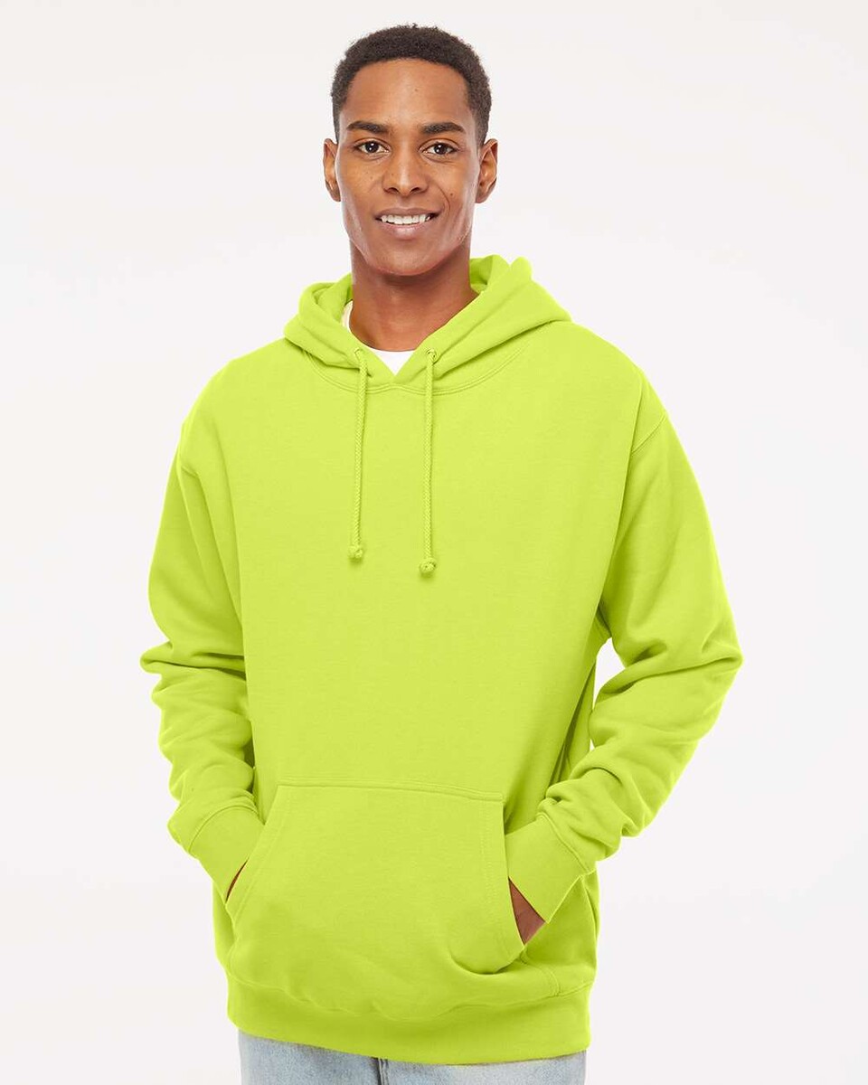 ITC Men's Heavyweight Hooded Sweatshirt – IND4000 Pullover In Army Green, Size X-Large - View #3
