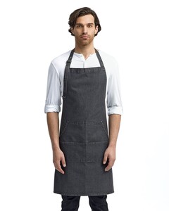 Artisan Collection by Reprime RP126-Jeans Stitch Denim Bib Apron with Pockets