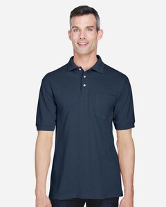 Harriton M265P-Men's Easy Blend™ Polo with Pocket