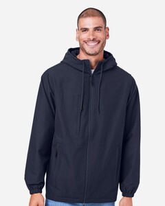 Harriton M73-Unisex Flex Twill Hooded Jacket