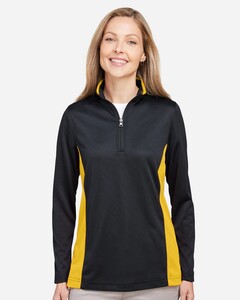 Harriton M786W Adult-Women's Flash Snag Protection Colorblock Quarter-Zip Pullover Adult