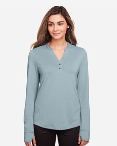 North End NE400W Female-Women's JAQ Stretch Performance V-Neck Snap Pullover Female