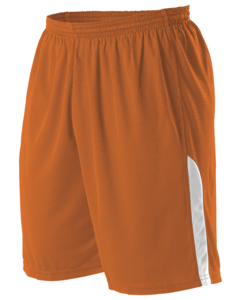 Adult NBA Blank Game Shorts Orange Alleson Athletic A205BA Orange