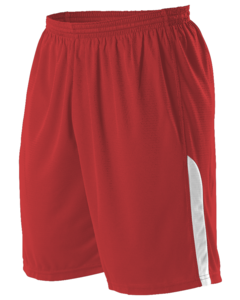 Adult NBA Blank Game Shorts Red Alleson Athletic A205BA Red