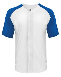 Tri-Blend Full Button Tee White Badger 495000 White