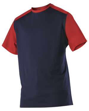 Alleson Athletic 532CJY Youth Crew Neck Baseball Jersey - Columbia blue/navy M