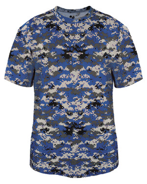 Badger Sport Adult Medium Navy Blue Digi-Camo Moisture Wicking Jersey  Uniform Shirt