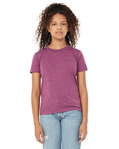 Youth Heather CVC Short-Sleeve T-Shirt Purple Bella + Canvas 3001YCVC Purple
