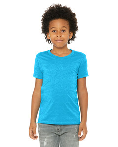 Youth Heather CVC Short-Sleeve T-Shirt Blue Bella + Canvas 3001YCVC Blue