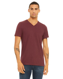 Unisex Heather CVC V-Neck T-Shirt Red Bella + Canvas 3005CVC Red