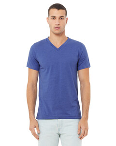 Unisex Heather CVC V-Neck T-Shirt Blue Bella + Canvas 3005CVC Blue