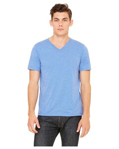Unisex 3.4 oz. V-Neck Tri-Blend T-Shirt Blue Bella + Canvas 3415 Blue