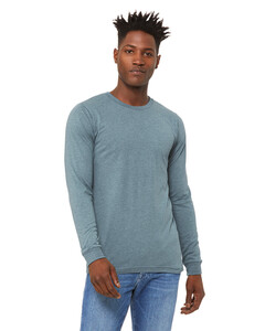 Unisex Triblend Long-Sleeve T-Shirt Blue Bella + Canvas 3513 Blue