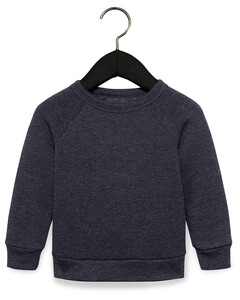 Toddler Sponge Fleece Raglan Crewneck Sweatshirt Navy Bella + Canvas 3901T Navy