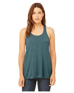 Women's Flowy Racerback Tank Top Blue-Green Bella + Canvas 8800 Blue-Green