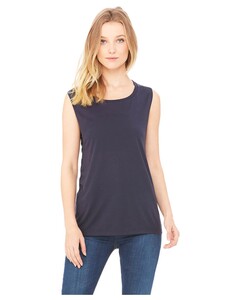 Women's Flowy Scoop Muscle T-Shirt Navy Bella + Canvas 8803 Navy