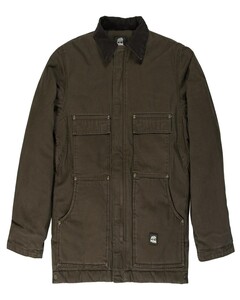 Men's Tall Highland Washed Chore Coat Brown Berne CH377T Brown
